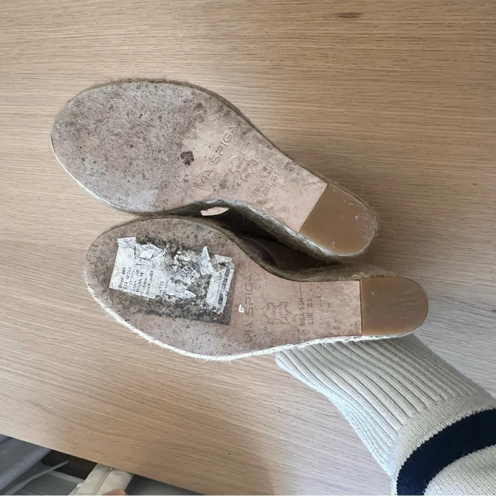 Via Spiga Gold Eapadrille Wedge 5.5 Pristine Condition - Picture 6 of 8